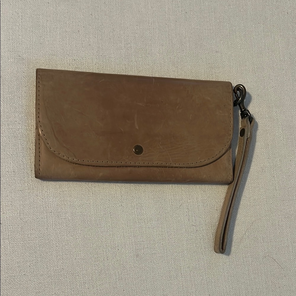 Able Brown Leather Wristlet